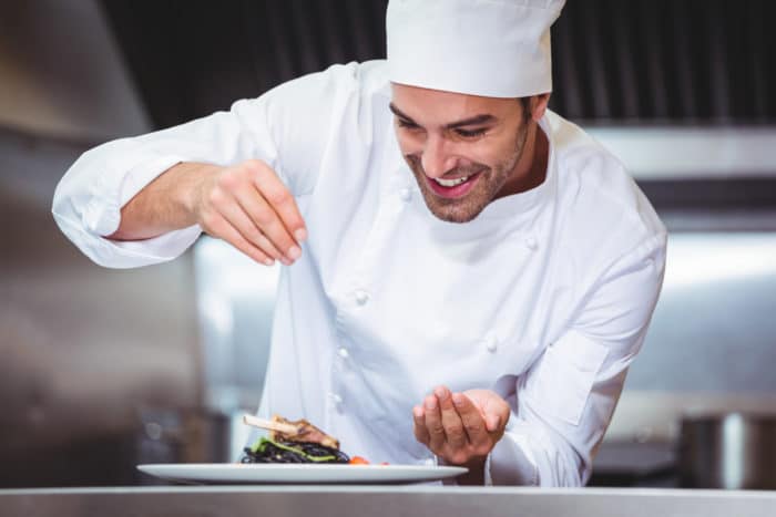 Chef preparing his food